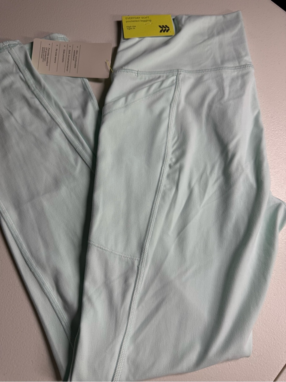 NWT Girls All in Motion Mint Green Pocket Leggings XL